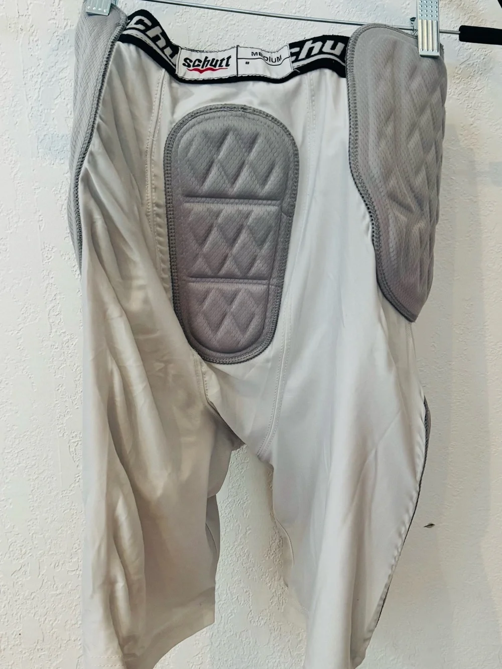 Schutt adult varsity integrated football compression girdle white/grey medium